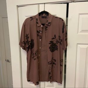 ASOS button down short sleeve. Floral design, L T
